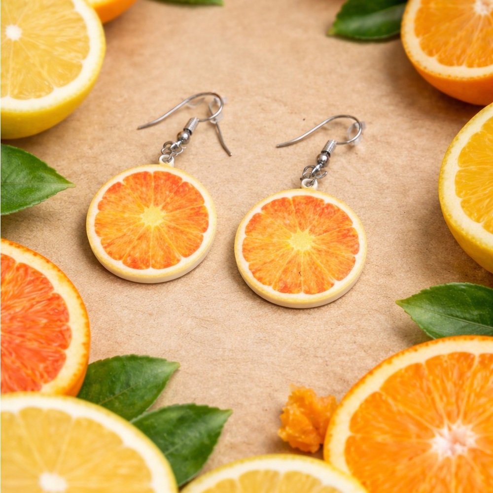 Orange Slice Earrings